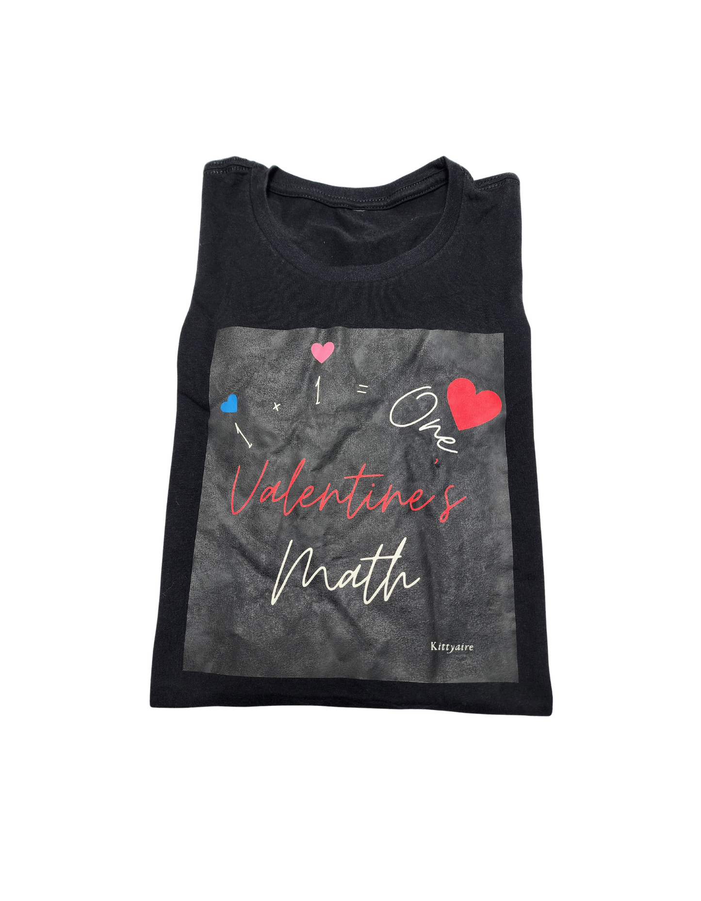 Black feamle short sleeve shirt. Valentine's Math
